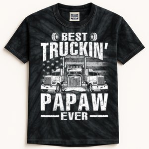 Best Truckin Papaw Ever Usa Flag Kids Tie-Dye T-Shirt