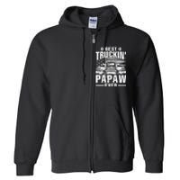 Best Truckin Papaw Ever Usa Flag Full Zip Hoodie