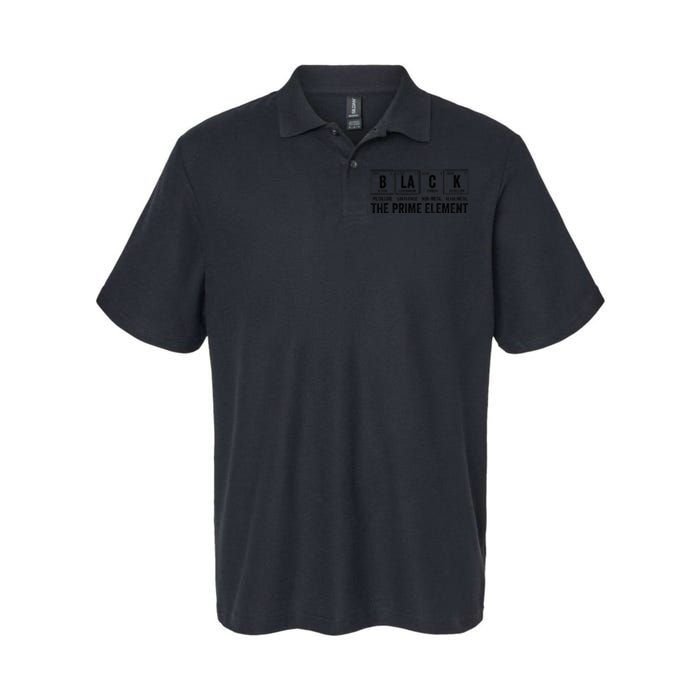 Black the Prime Element Proud Black History Month Melanin Softstyle Adult Sport Polo