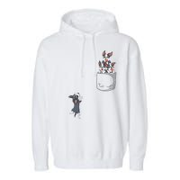 Boston Terrier Pocket Garment-Dyed Fleece Hoodie