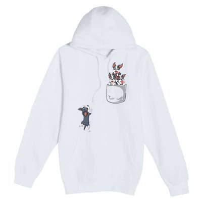 Boston Terrier Pocket Premium Pullover Hoodie