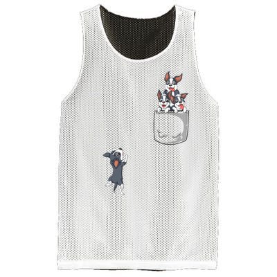 Boston Terrier Pocket Mesh Reversible Basketball Jersey Tank