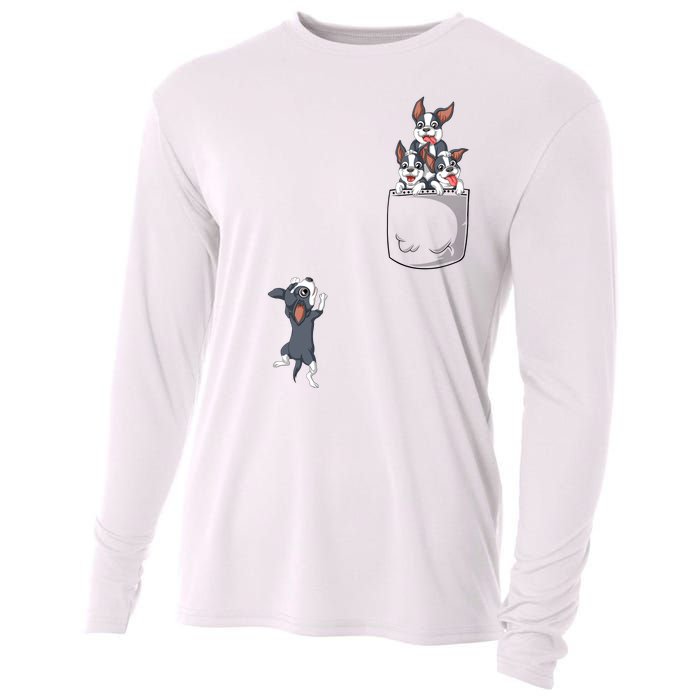 Boston Terrier Pocket Cooling Performance Long Sleeve Crew