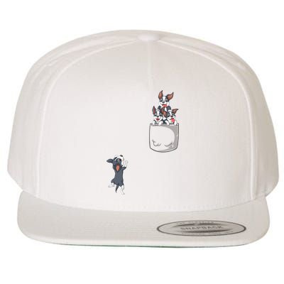 Boston Terrier Pocket Wool Snapback Cap