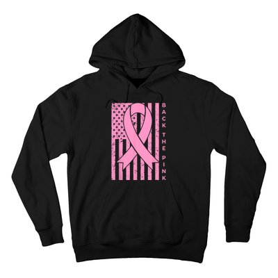 Back The Pink Breast Cancer Awareness Flag Women Men Hoodie