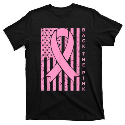 Back The Pink Breast Cancer Awareness Flag Women Men T-Shirt