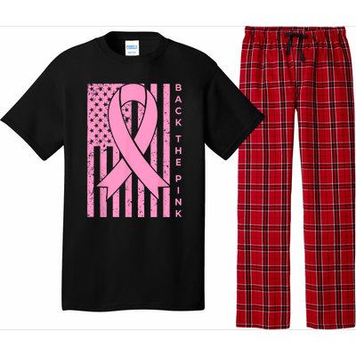 Back The Pink Breast Cancer Awareness Flag Women Men Pajama Set