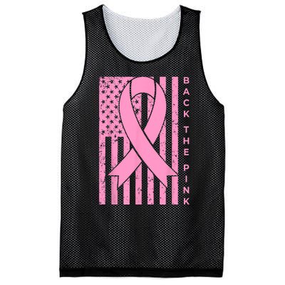 Back The Pink Breast Cancer Awareness Flag Women Men Mesh Reversible Basketball Jersey Tank