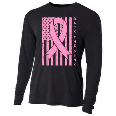 Back The Pink Breast Cancer Awareness Flag Women Men Cooling Performance Long Sleeve Crew