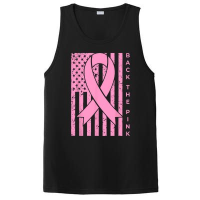 Back The Pink Breast Cancer Awareness Flag Women Men PosiCharge Competitor Tank