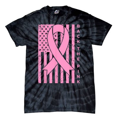 Back The Pink Breast Cancer Awareness Flag Women Men Tie-Dye T-Shirt