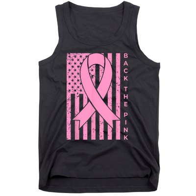 Back The Pink Breast Cancer Awareness Flag Women Men Tank Top