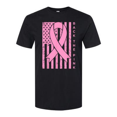 Back The Pink Breast Cancer Awareness Flag Women Men Softstyle CVC T-Shirt