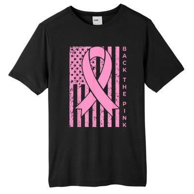 Back The Pink Breast Cancer Awareness Flag Tall Fusion ChromaSoft Performance T-Shirt