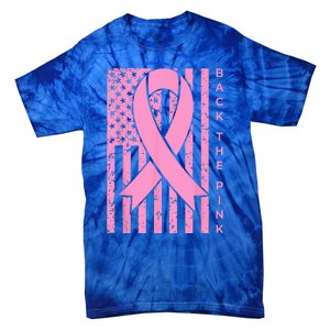 Back The Pink Breast Cancer Awareness Flag Tie-Dye T-Shirt