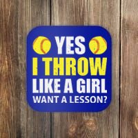 Baseball Throw Player Funny Ball Retro Vintage Coach Lover Funny Gift Coaster