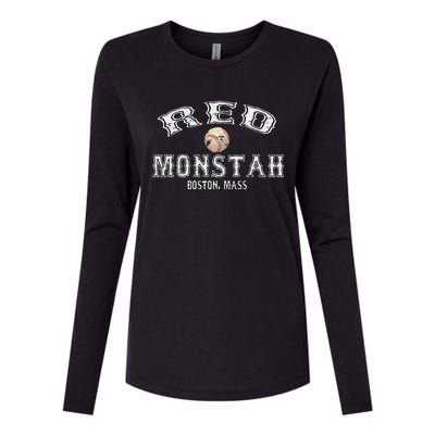 Boston Townie Pride Fans Red Monsta Vintage Fenway Womens Cotton Relaxed Long Sleeve T-Shirt