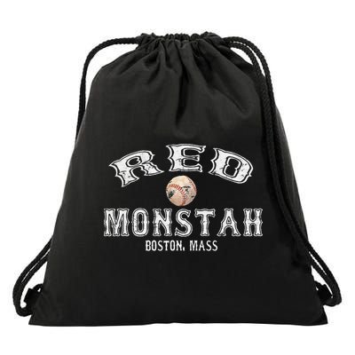 Boston Townie Pride Fans Red Monsta Vintage Fenway Drawstring Bag
