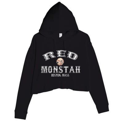 Boston Townie Pride Fans Red Monsta Vintage Fenway Crop Fleece Hoodie