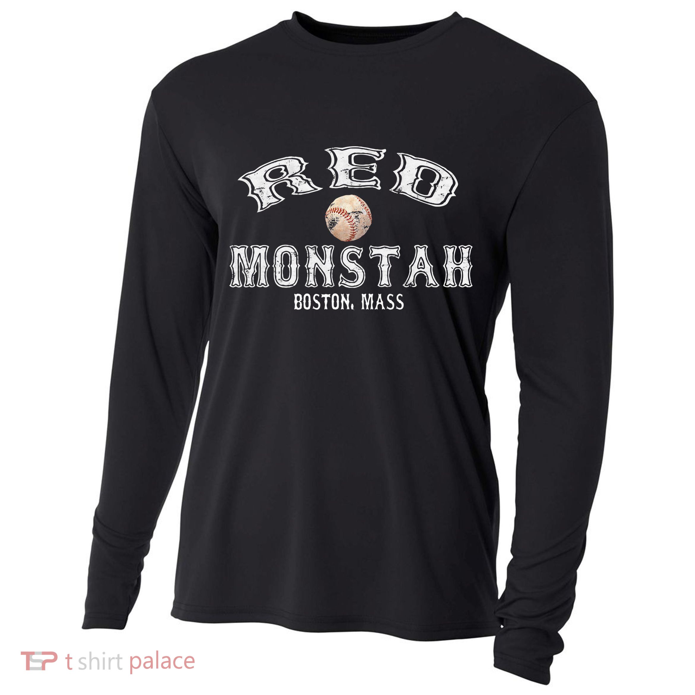Boston Townie Pride Fans Red Monsta Vintage Fenway Cooling Performance Long Sleeve Crew