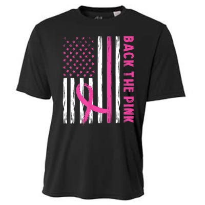 Back The Pink Ribbon Flag Breast Cancer Warrior Men Women Cooling Performance Crew T-Shirt