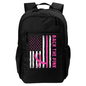 Back The Pink Ribbon Flag Breast Cancer Warrior Men Women Daily Commute Backpack