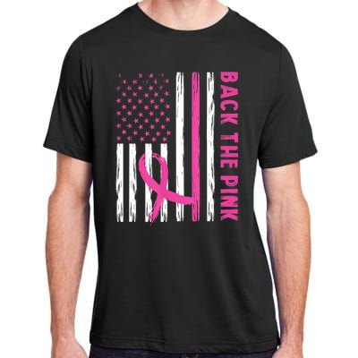 Back The Pink Ribbon Flag Breast Cancer Warrior Men Women Adult ChromaSoft Performance T-Shirt