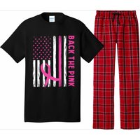 Back The Pink Ribbon Flag Breast Cancer Warrior Men Women Pajama Set