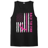 Back The Pink Ribbon Flag Breast Cancer Warrior Men Women PosiCharge Competitor Tank