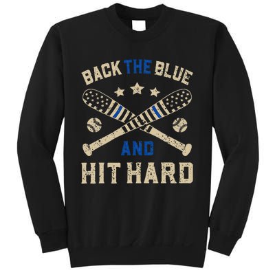 Baseball Team Pitcher Police Sheriff Supporter Back The Blue Sweatshirt