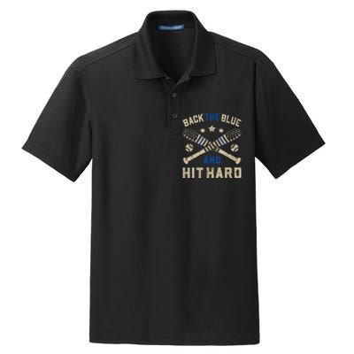 Baseball Team Pitcher Police Sheriff Supporter Back The Blue Dry Zone Grid Polo