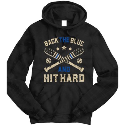 Baseball Team Pitcher Police Sheriff Supporter Back The Blue Tie Dye Hoodie