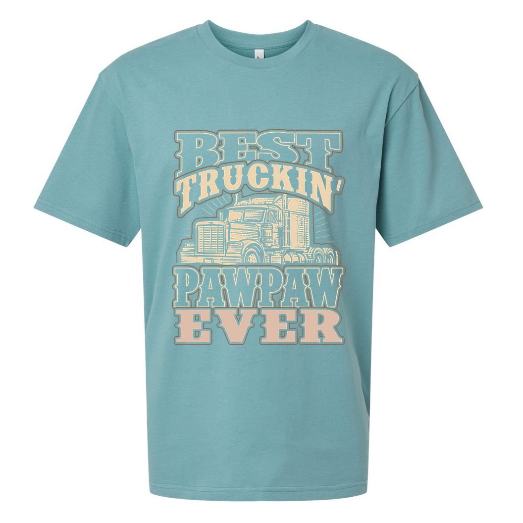 Best Truckin Pawpaw Ever Vinatge Trucker Fathers Day Gift Sueded Cloud Jersey T-Shirt
