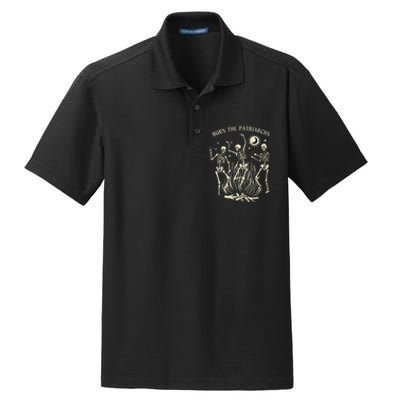 Burn The Patriarchy Funny Feminist Halloween Dry Zone Grid Polo