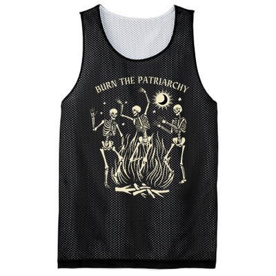 Burn The Patriarchy Funny Feminist Halloween Mesh Reversible Basketball Jersey Tank