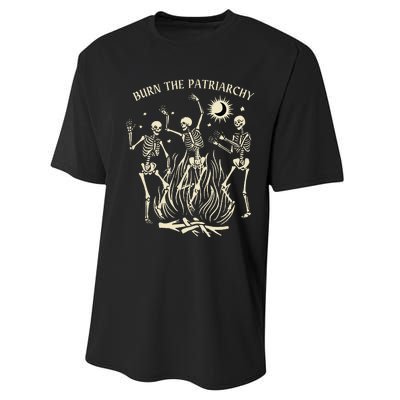 Burn The Patriarchy Funny Feminist Halloween Performance Sprint T-Shirt