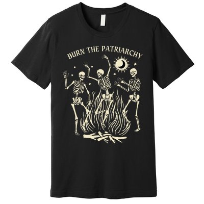 Burn The Patriarchy Funny Feminist Halloween Premium T-Shirt