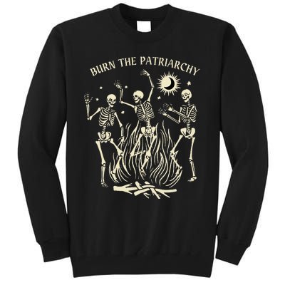 Burn The Patriarchy Funny Feminist Halloween Tall Sweatshirt