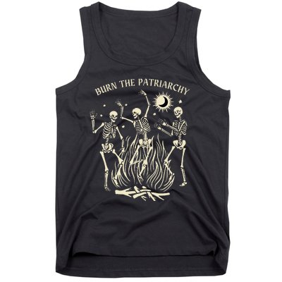 Burn The Patriarchy Funny Feminist Halloween Tank Top