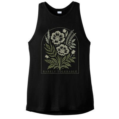 Barely Tolerable Pride And Prejudice Jane Austen Ladies PosiCharge Tri-Blend Wicking Tank