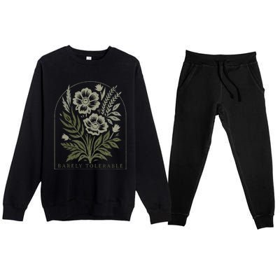 Barely Tolerable Pride And Prejudice Jane Austen Premium Crewneck Sweatsuit Set