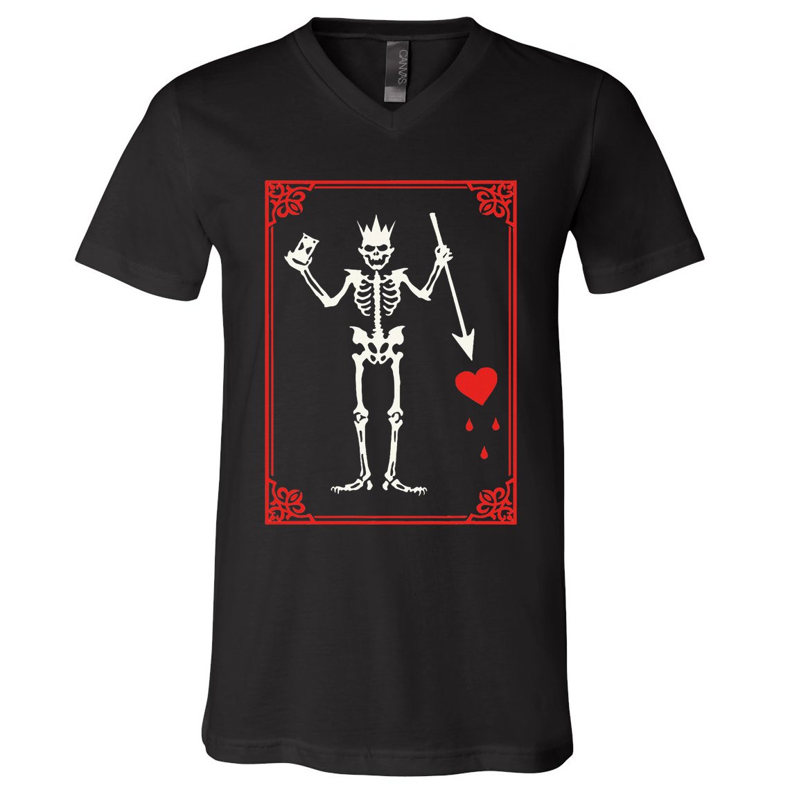 Blackbeard The Pirate Battle Flag Jolly Roger Military Army V-Neck T-Shirt
