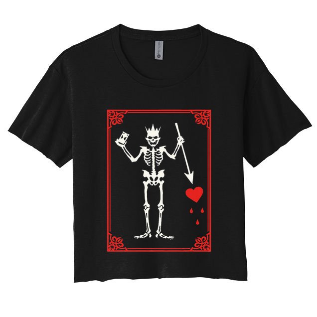 Blackbeard The Pirate Battle Flag Jolly Roger Military Army Crop Top