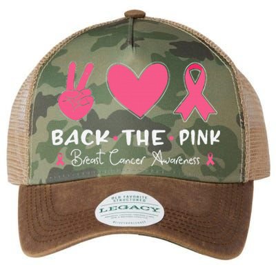 Back The Pink Ribbon American Flag Breast Cancer Awareness Legacy Tie Dye Trucker Hat