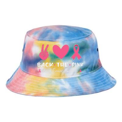 Back The Pink Ribbon American Flag Breast Cancer Awareness Tie Dye Newport Bucket Hat