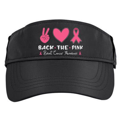 Back The Pink Ribbon American Flag Breast Cancer Awareness Adult Drive Performance Visor