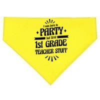 Born To Party First Grade Teacher Stuff USA-Made Doggie Bandana