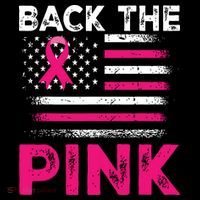 Back The Pink Ribbon Flag Breast Cancer Warrior Tall T-Shirt
