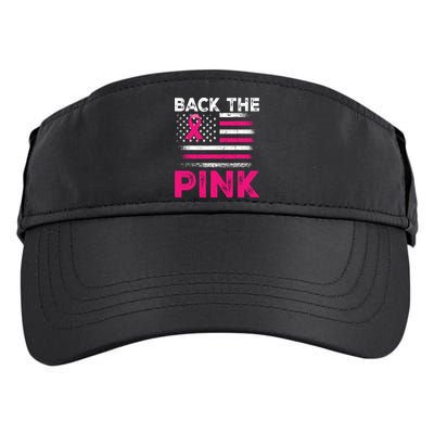 Back The Pink Ribbon Flag Breast Cancer Warrior Adult Drive Performance Visor