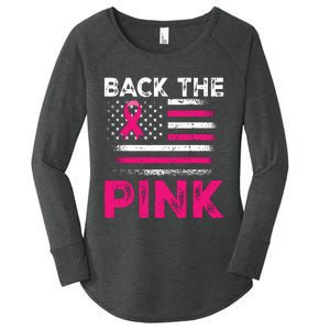 Back The Pink Ribbon Flag Breast Cancer Warrior Women's Perfect Tri Tunic Long Sleeve Shirt